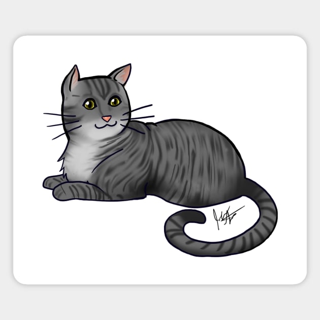 Cat - American Shorthair - Silver Tabby Magnet by Jen's Dogs Custom Gifts and Designs